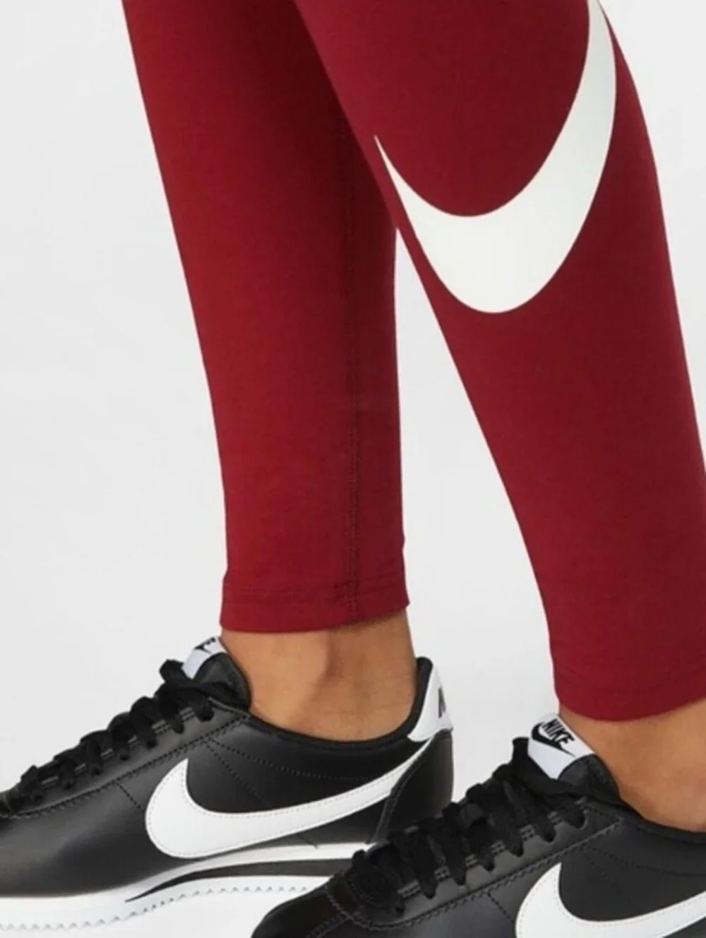 Nike Women's Sportswear Club Leggings Size XL Side Swoosh‎ High Waisted Garnet